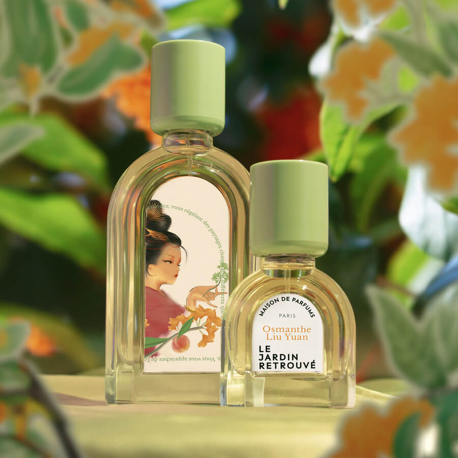 Parfum 15ml et 50ml Osmanthe Liu Yuan du Jardin Retrouvé , dans une foret de fleur orange