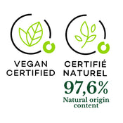 Jasmin Majorelle - Le Jardin Retrouvé - Vegan certified logo - Certifié naturel 97.6% Natural origin content