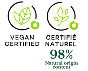 Eau des Délices - Le Jardin Retrouvé - Vegan certified logo - Certifié naturel 98% Natural origin content