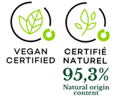 Mousse Arashiyama - Le Jardin Retrouvé - Vegan certified logo - Certifié naturel 95.3% Natural origin content