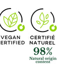 Eau des Délices - Le Jardin Retrouvé - Vegan certified logo - Certifié naturel 98% Natural origin content